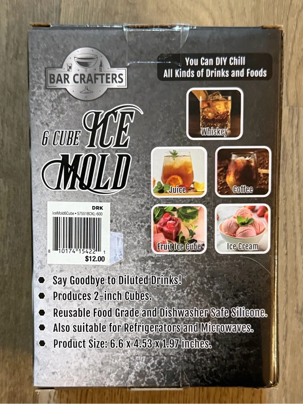 Bar Crafters Ice Cube Mold for Drinks - New